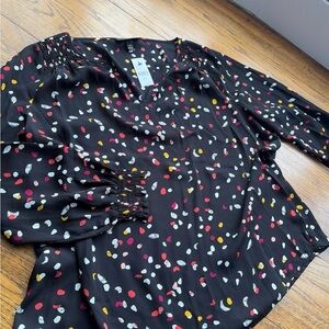 Lane Bryant Black Blouse with Colorful Print
